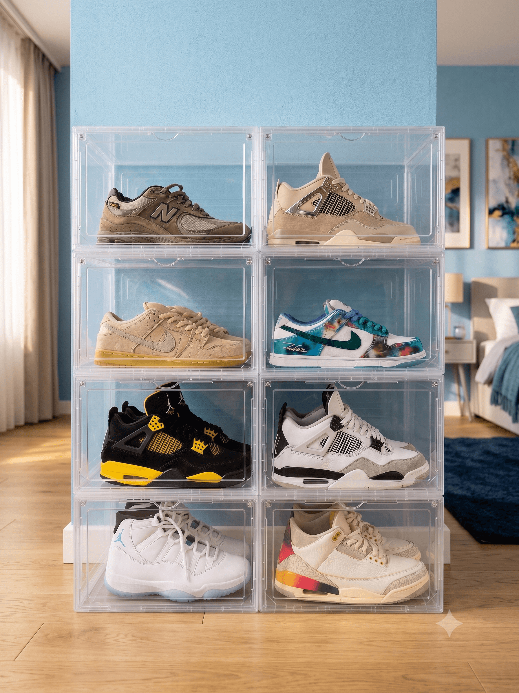 Pack de 6 sneaker boxes transparentes apilables